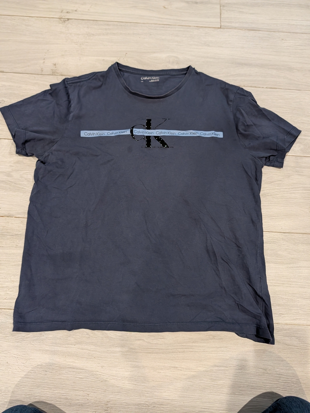 Calvin Klein Men's Navy Logo Crewneck T-Shirt